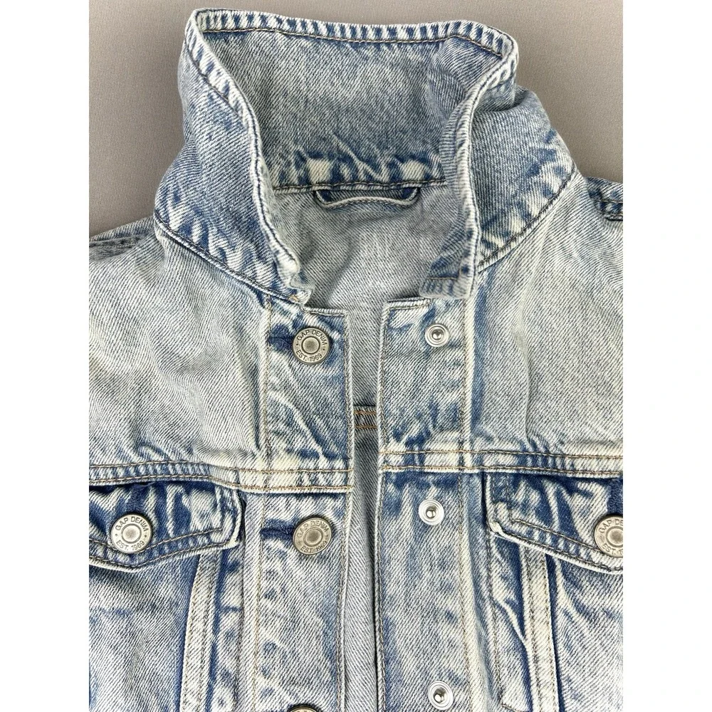 GAP Denim Girls XXL Crop Light Wash Jean‎ Jacket